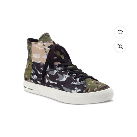 SUN STONE Mens Green Camouflage Colorblock Patchwork Cushioned Mesa Round Toe - Picture 1 of 7